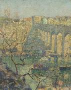 Ernest Lawson View of the Bridge oil on canvas